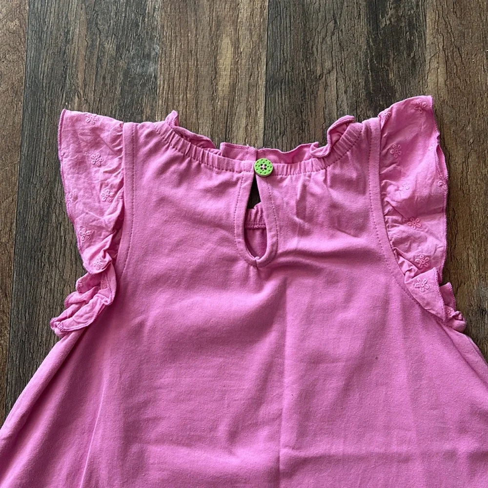 Matilda Jane Pink Ruffle Lace Flutter Sleeve Casual Sleeveless Dress size 4